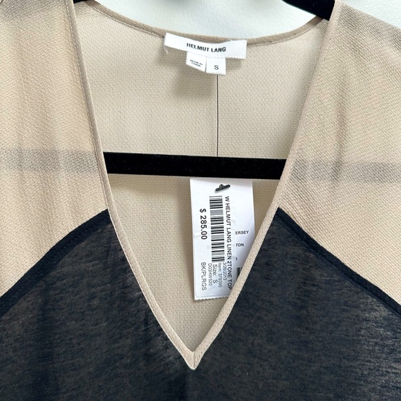 Helmut Lang Black & Beige Sleeveless Blouse + one-strap Bra - Picture 4 of 8